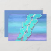 UAWG Butterfly Türkis Lila Wasserfarbe Einladung (Vorne/Hinten)