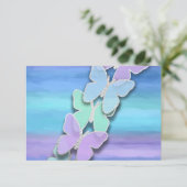 UAWG Butterfly Türkis Lila Wasserfarbe Einladung (Stehend Vorderseite)