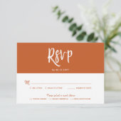 UAWG Calligraphy Terracotta Script Style Antwort Einladung (Stehend Vorderseite)