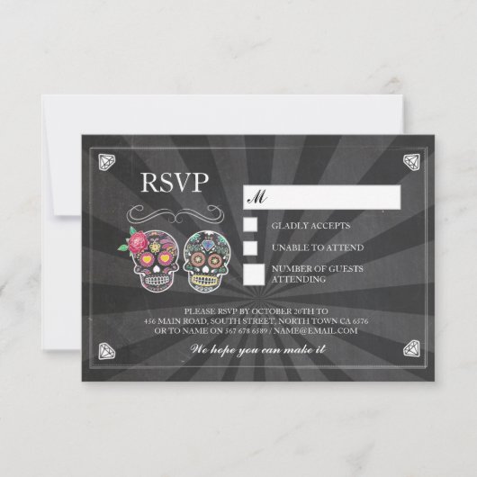 UAWG Chalk Hochzeit Rustikale Rose Cards für Zucke RSVP Karte (Vorderseite)