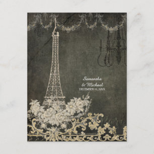 UAWG Chalk Vintag Paris Pariser Hochzeit RSVP Karte