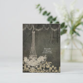 UAWG Chalk Vintag Paris Pariser Hochzeit RSVP Karte (Stehend Vorderseite)