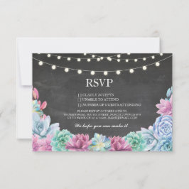 UAWG Chalk Wedding Rustic Succules Blumenkarten RSVP Karte