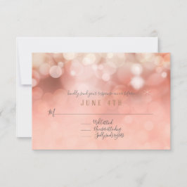 UAWG Colorful Pastel Bokeh Twinkling Lights Pink RSVP Karte