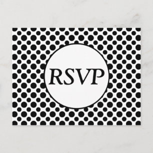 UAWG Custom Black Polka Dot Postcard Einladungspostkarte
