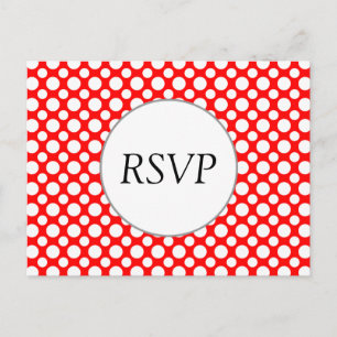 UAWG Custom White Polka Dots on Red Postcard Einladungspostkarte