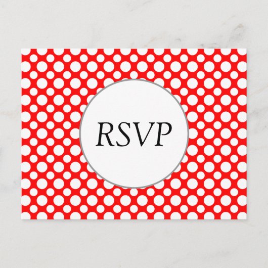 UAWG Custom White Polka Dots on Red Postcard Einladungspostkarte (Vorderseite)