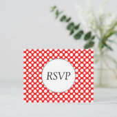 UAWG Custom White Polka Dots on Red Postcard Einladungspostkarte (Stehend Vorderseite)