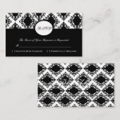 UAWG Damask Vintage, benutzerdefinierte Hochzeitka Begleitkarte (Vorne/Hinten)