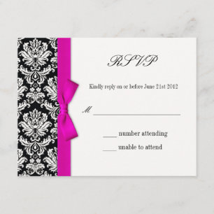UAWG - Damaskus Pink Bow Wedeltreffer-Karte RSVP Karte