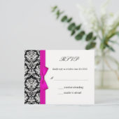 UAWG - Damaskus Pink Bow Wedeltreffer-Karte RSVP Karte (Stehend Vorderseite)
