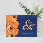 UAWG Dark Blue mit Orange-Rose RSVP Karte (Stehend Vorderseite)