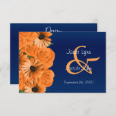 UAWG Dark Blue mit Orange-Rose RSVP Karte (Vorne/Hinten)