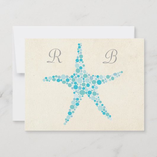 UAWG, das Türkis-AquaStarfish Wedding ist Einladung (Rückseite)