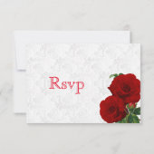 *UAWG Deep Rote Rose Blumenhochzeit RSVP Karte (Rückseite)