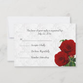 UAWG Deep Rote Rose Floral Wedding RSVP Karte (Rückseite)