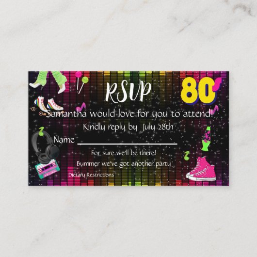 uAwg der 80er Jahre, zurück in die 80er Jahre, jed Visitenkarte (Vorderseite)