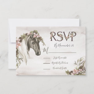UAwg der Antwortkarten für das Wasserfarben-Horn RSVP Karte