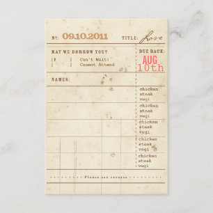 UAwg der Bibliothek RSVP Karte