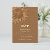 UAwg der Sonnenblumen RSVP Karte (Stehend Vorderseite)