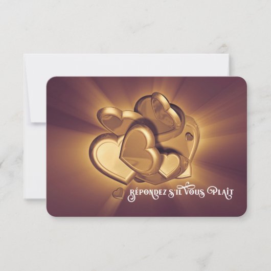 UAwg der strahlenden Herzen (Version 2) RSVP Karte (Vorderseite)