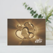 UAwg der strahlenden Herzen (Version 3) RSVP Karte (Stehend Vorderseite)