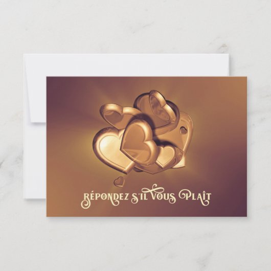 UAwg der strahlenden Herzen (Version 5) RSVP Karte (Vorderseite)