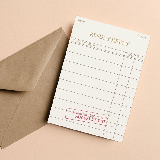 UAWG der Vintagen Bibliothek RSVP Karte