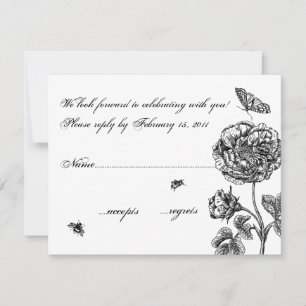 UAWG der Vintagen Rose RSVP Karte