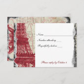 UAwg des Roten Eiffelturms mit Umschlag RSVP Karte (Vorne/Hinten)