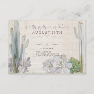 UAWG Desert Cactus succulent Modern Typografy RSVP Karte
