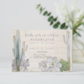 UAWG Desert Cactus succulent Modern Typografy RSVP Karte (Stehend Vorderseite)