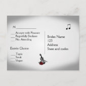 UAwg Dinner Choice für Violin Music Einladungspostkarte (Rückseite)
