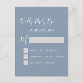 UAWG - Dusty Blue Wedding Response Card Einladungspostkarte
