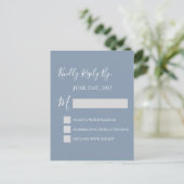 UAWG - Dusty Blue Wedding Response Card Einladungspostkarte (Stehend Vorderseite)