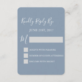 UAWG - Dusty Blue Wedding Response Card RSVP Karte