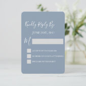 UAWG - Dusty Blue Wedding Response Card RSVP Karte (Stehend Vorderseite)