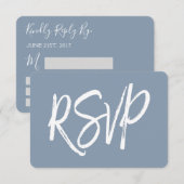UAWG - Dusty Blue Wedding Response Card RSVP Karte (Vorne/Hinten)