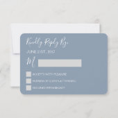 UAWG - Dusty Blue Wedding Response Card RSVP Karte (Rückseite)