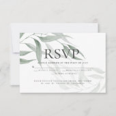 UAwg | Dusty Green Watercolor-Blätter Einladung (Vorderseite)