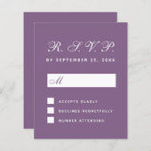 UAWG Dusty Lila Budget Wedding Response Card (Vorne/Hinten)