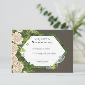 UAWG Earthy rusticus Rose farn card with Lichen RSVP Karte (Stehend Vorderseite)