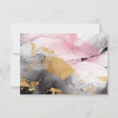 UAWG Ebony Rose und Gold Abstrakter Marmor RSVP Karte (Rückseite)