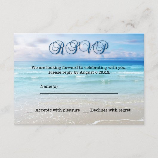 UAwg Einladung zur Hochzeit am Strand (Vorderseite)