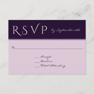 UAWG Elegant Dark Plum erschwingliche Hochzeitreak RSVP Karte