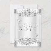 UAWG Elegant Event Silver White RSVP Karte (Vorderseite)