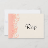 UAWG Elegant Peach Floral Swirl RSVP Karte (Vorderseite)