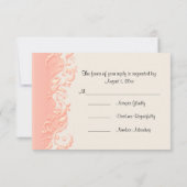UAWG Elegant Peach Floral Swirl RSVP Karte (Rückseite)