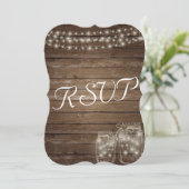 UAWG Elegant Rustic Mason Jar Lights Einladung (Stehend Vorderseite)