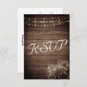 UAWG Elegant Rustic Mason Jar Lights RSVP Karte (Vorne/Hinten)